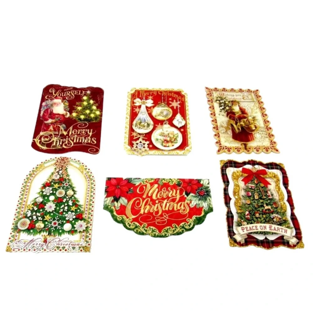 Punch Studio Traditional Victorian Die-Cut Holiday Ephemera Note Cards (62065)